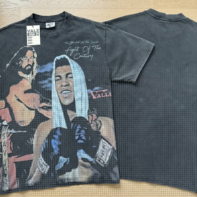 VALE USA Boxing Graphic Washed Black T-Shirt — context